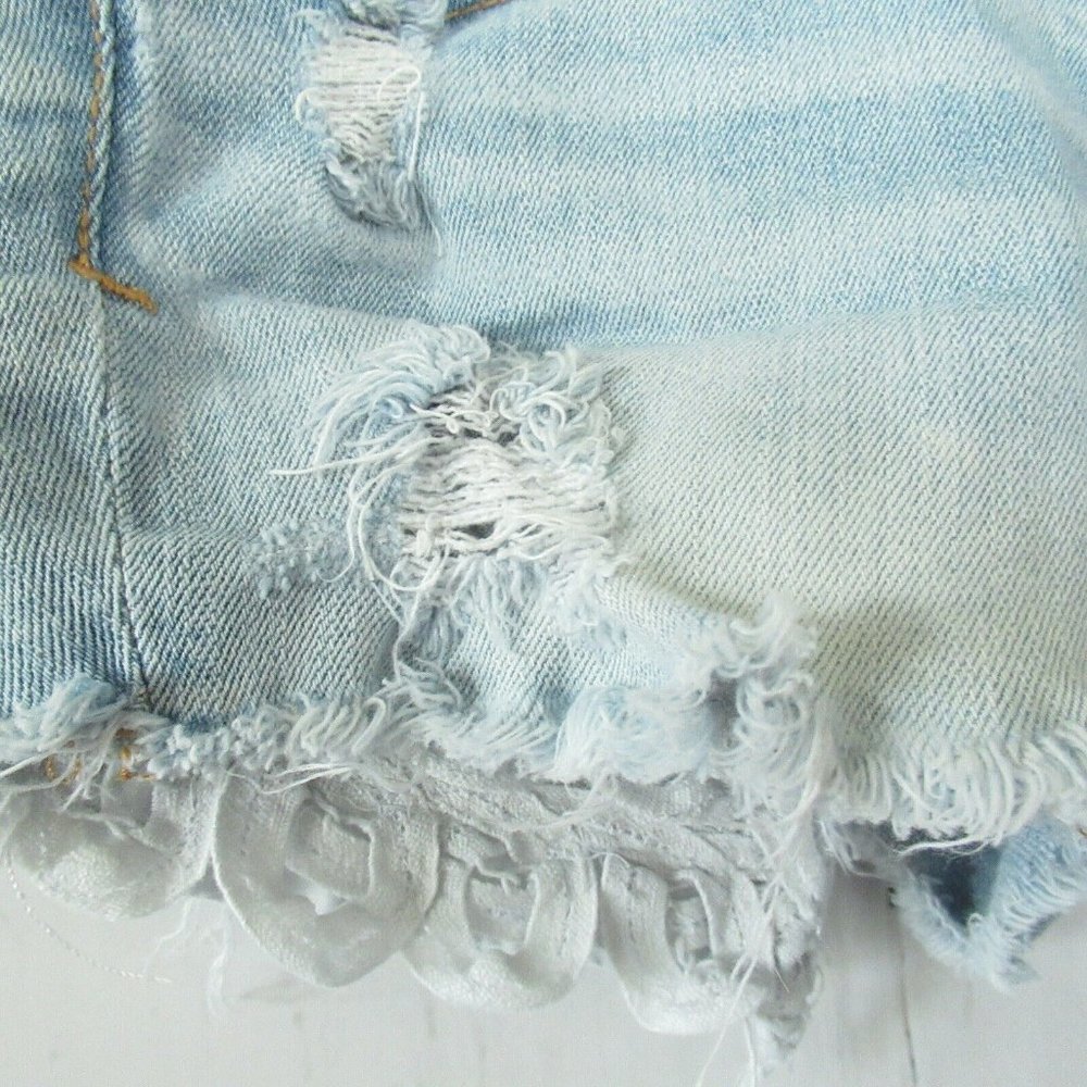 SOLD American Eagle Shortie Shorts Jeans Lace - Picture 2 of 7